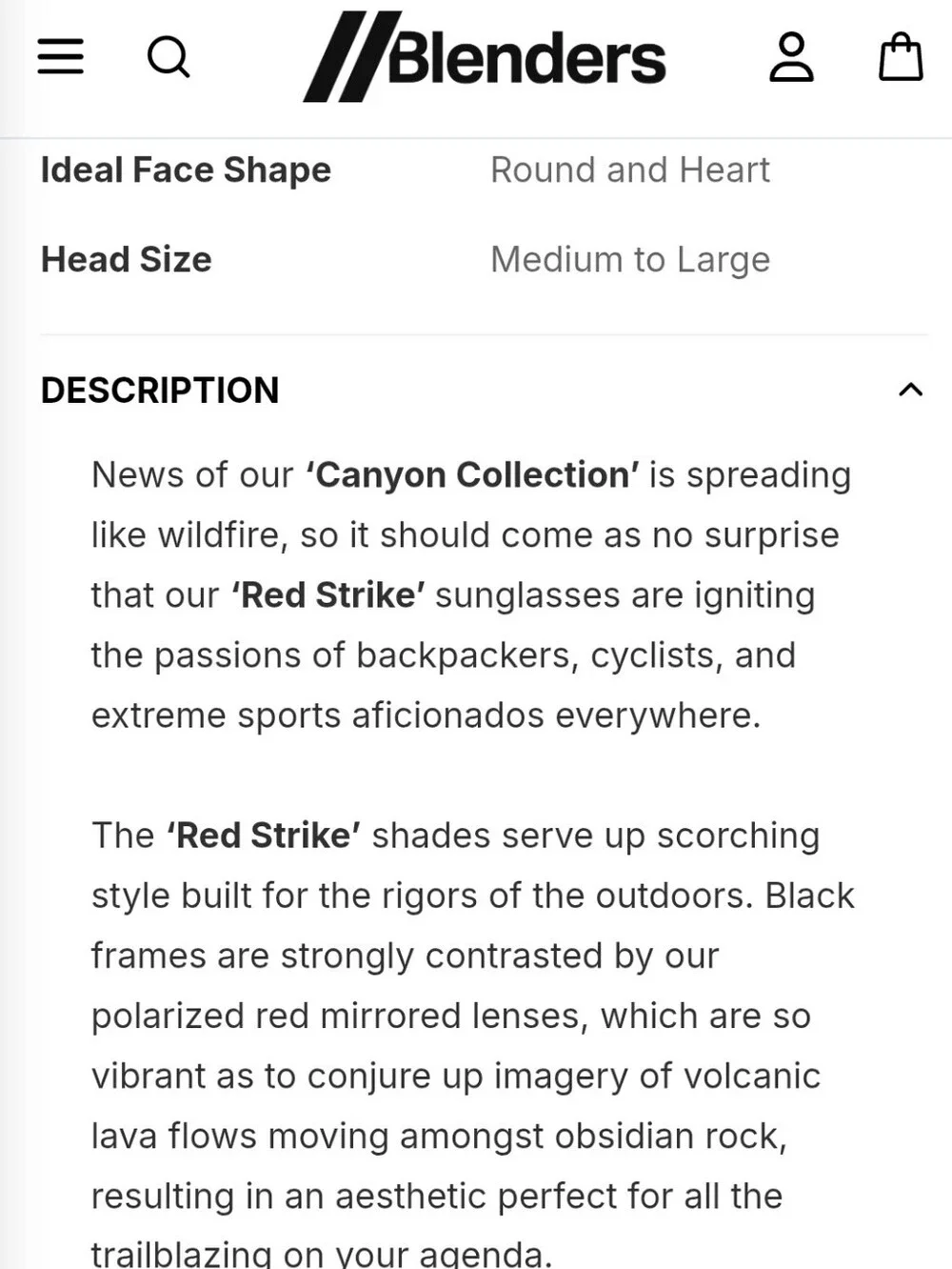 Blenders Canyon Red Strike Polarized Mirrored Lens‎ Sunglasses  Hiking Outdoors